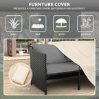 Valita 3-Piece Outdoor PE Rattan Patio Conversation Set With Cushions - 47 x 23 x 26 in Sofas, 34 x 16 x 14 in Table