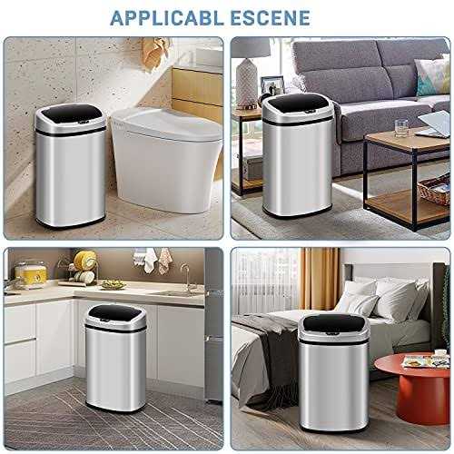 Bigacc Kitchen Trash Can, 13 Gallon 50 Liter, Stainless Steel, Touch-Free Motion Sensor