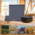 Vosker Outdoor Security Camera With External Solar Panel, 4G LTE, Black, Single Unit With Battery - V300 Ultimate Construction Pack