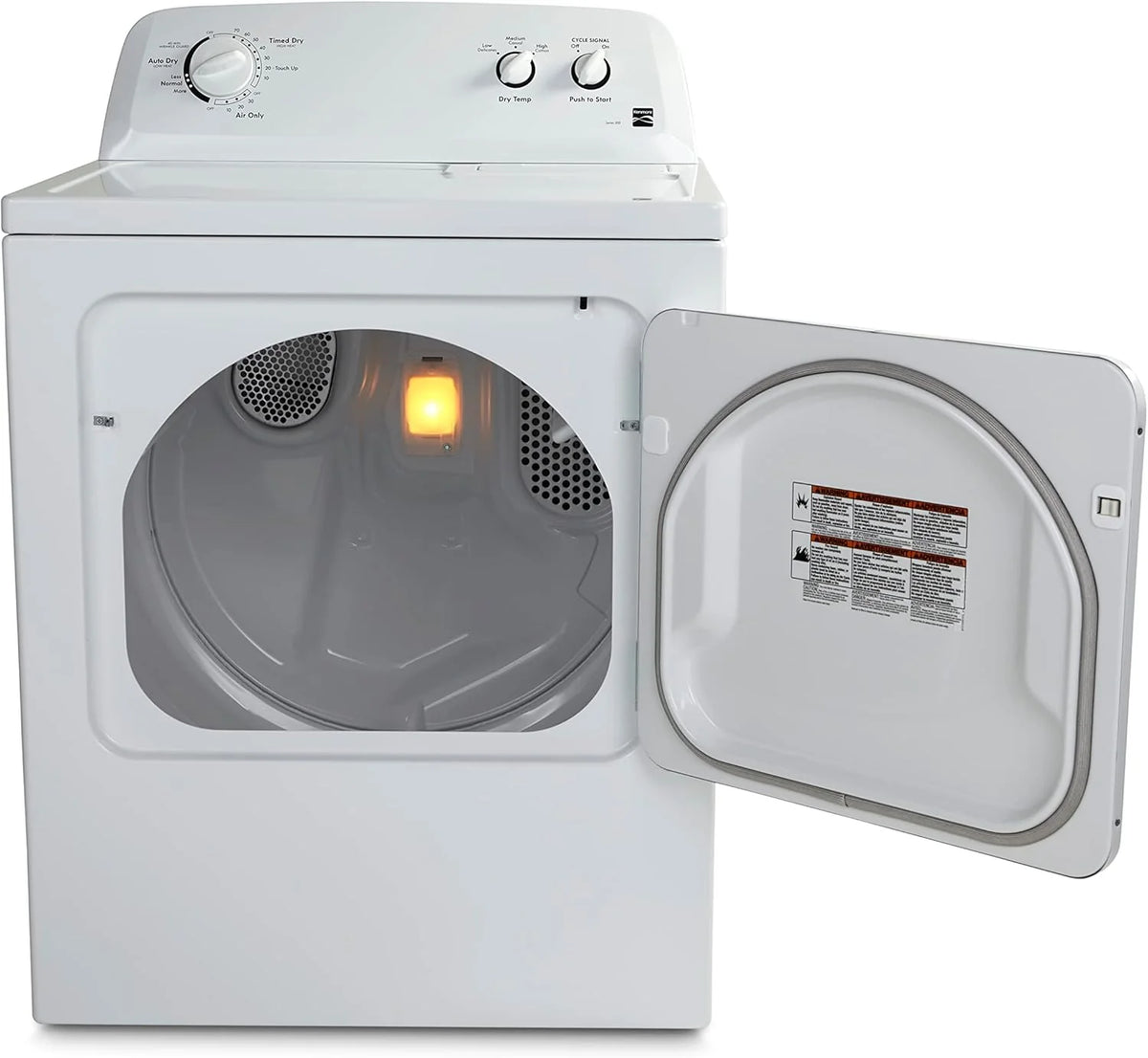 Kenmore Front Load Electric Dryer With Wrinkle Guard, 29in, 7.0 Cu. Ft., White - 62332