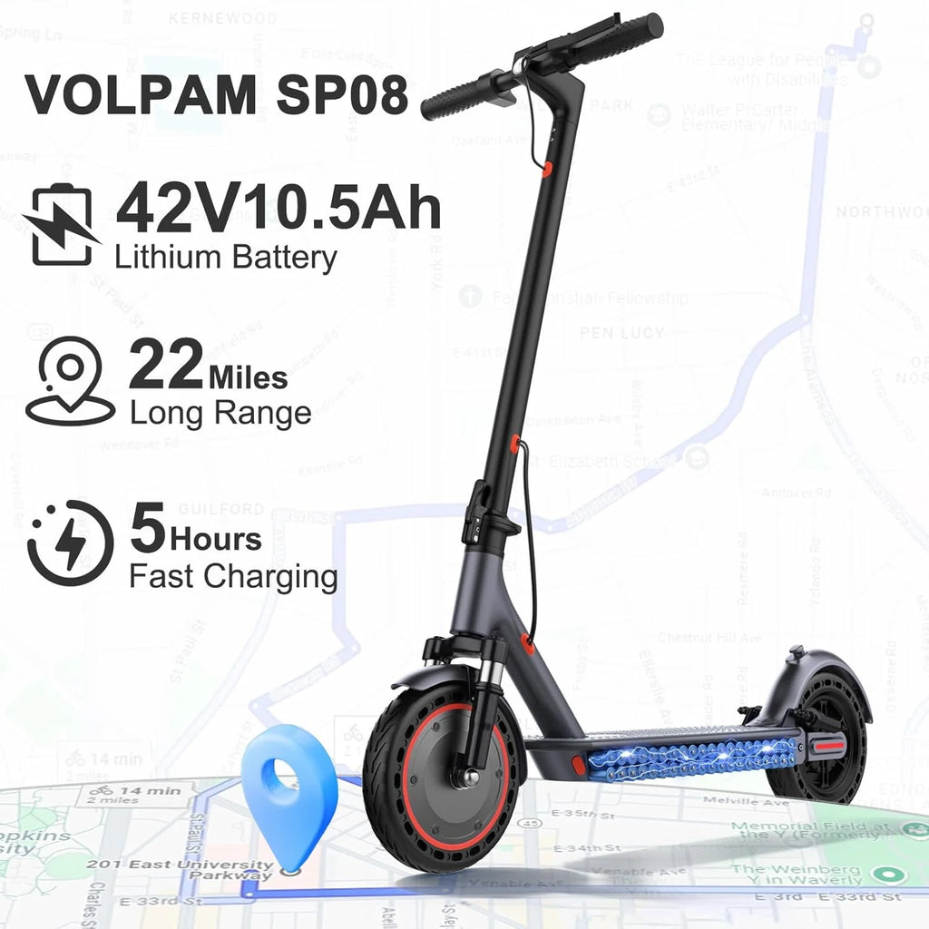 Electric Scooter With Solid Tires And Dual Braking - 350W/500W