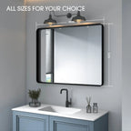 Aluminum Alloy Rounded Corner Wall Vanity Mirror