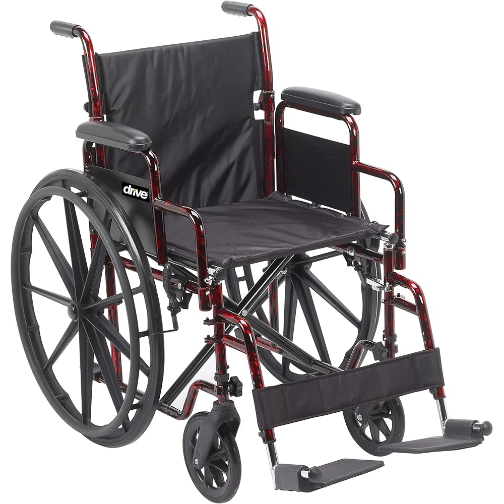 Drive Medical Rebel Lightweight Manual Wheelchair - Red