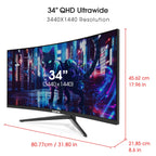 Sceptre 34 Inch 165Hz Curved Ultrawide WQHD Monitor - 3440 x 1440