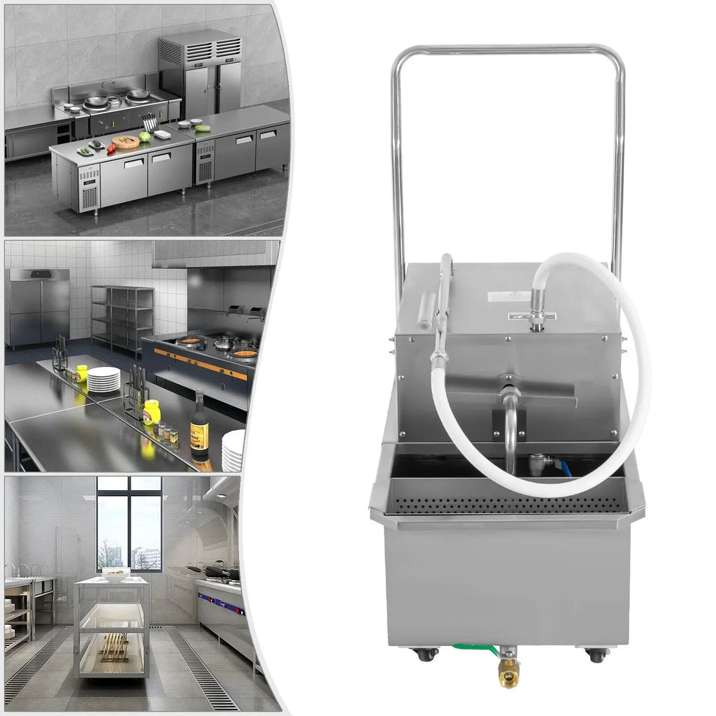 Miumaeov Commercial Fryer Oil Filter Cart 55L/14.5 Gal