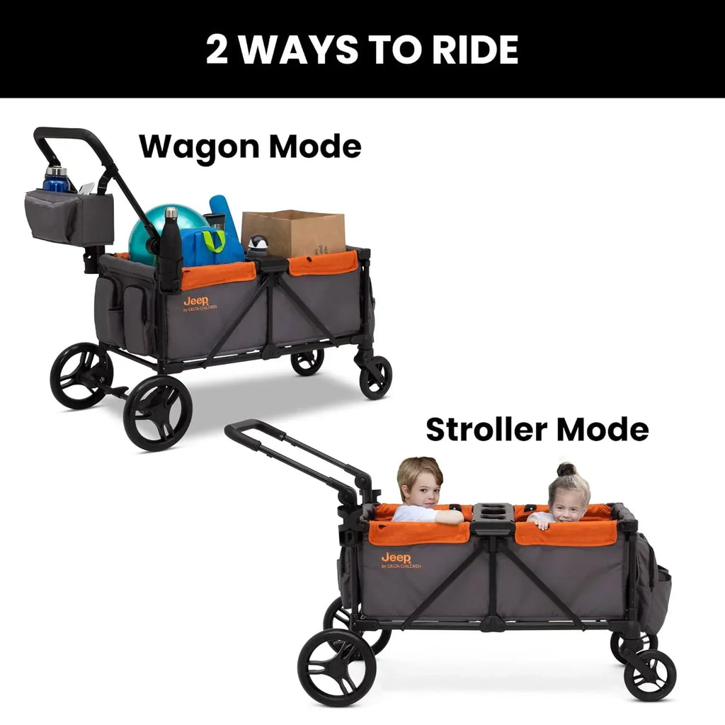 Jeep Sport All-Terrain Stroller Wagon With Canopy And Parent Organizer