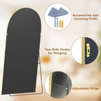 Arched Full Length Floor Mirror With Aluminum Alloy Frame - 65x22, 71x24, 71x28, 71x32