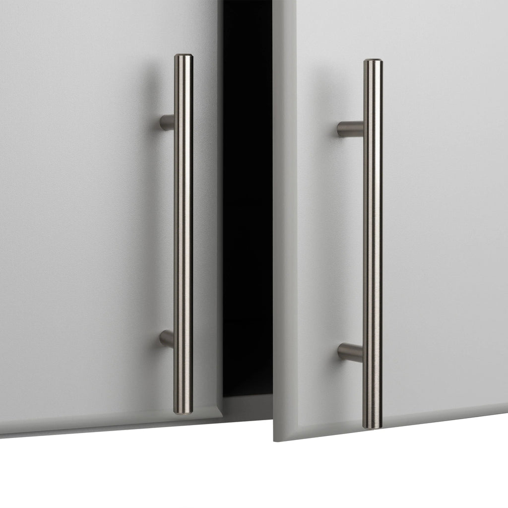 Prepac Elite 2 Door Standing Storage Cabinet, Light Gray, 16 in D x 32 in W x 65 in H
