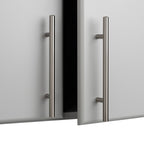 Prepac Elite 2 Door Standing Storage Cabinet, Light Gray, 16 in D x 32 in W x 65 in H