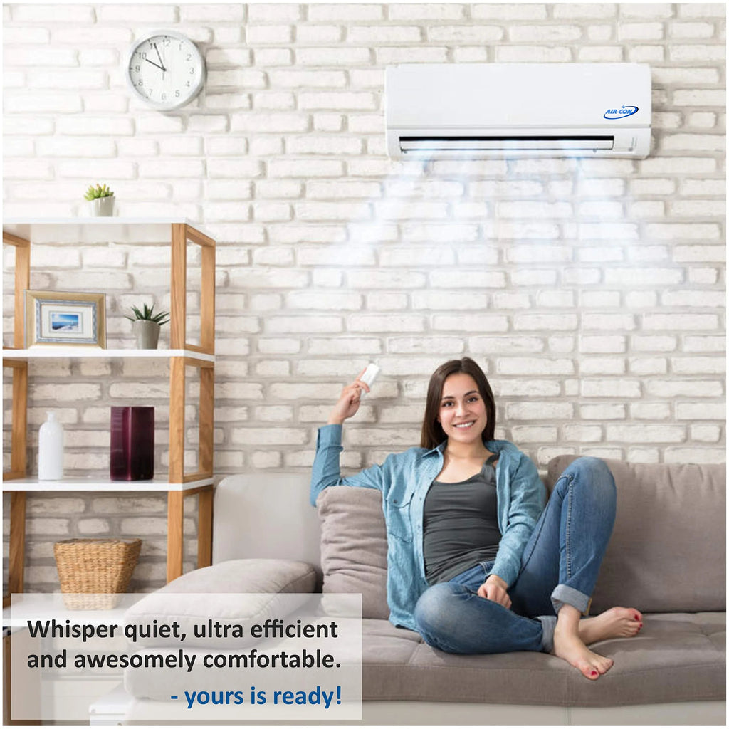2 Zone Ductless Mini Split Air Conditioner, 9000/12000 BTU, 21 SEER