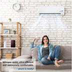 2 Zone Ductless Mini Split Air Conditioner, 9000/12000 BTU, 21 SEER