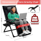 VECUKTY XXL Zero Gravity Chair, 500lb Capacity, 33-Inch Wide Padded Seat