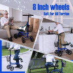 RINKMO Lightweight Steerable Knee Scooter With 8-Inch PVC Wheels