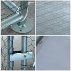 10 x 10 ft Metal Chicken Coop Walk-In Poultry Cage With Waterproof Cover