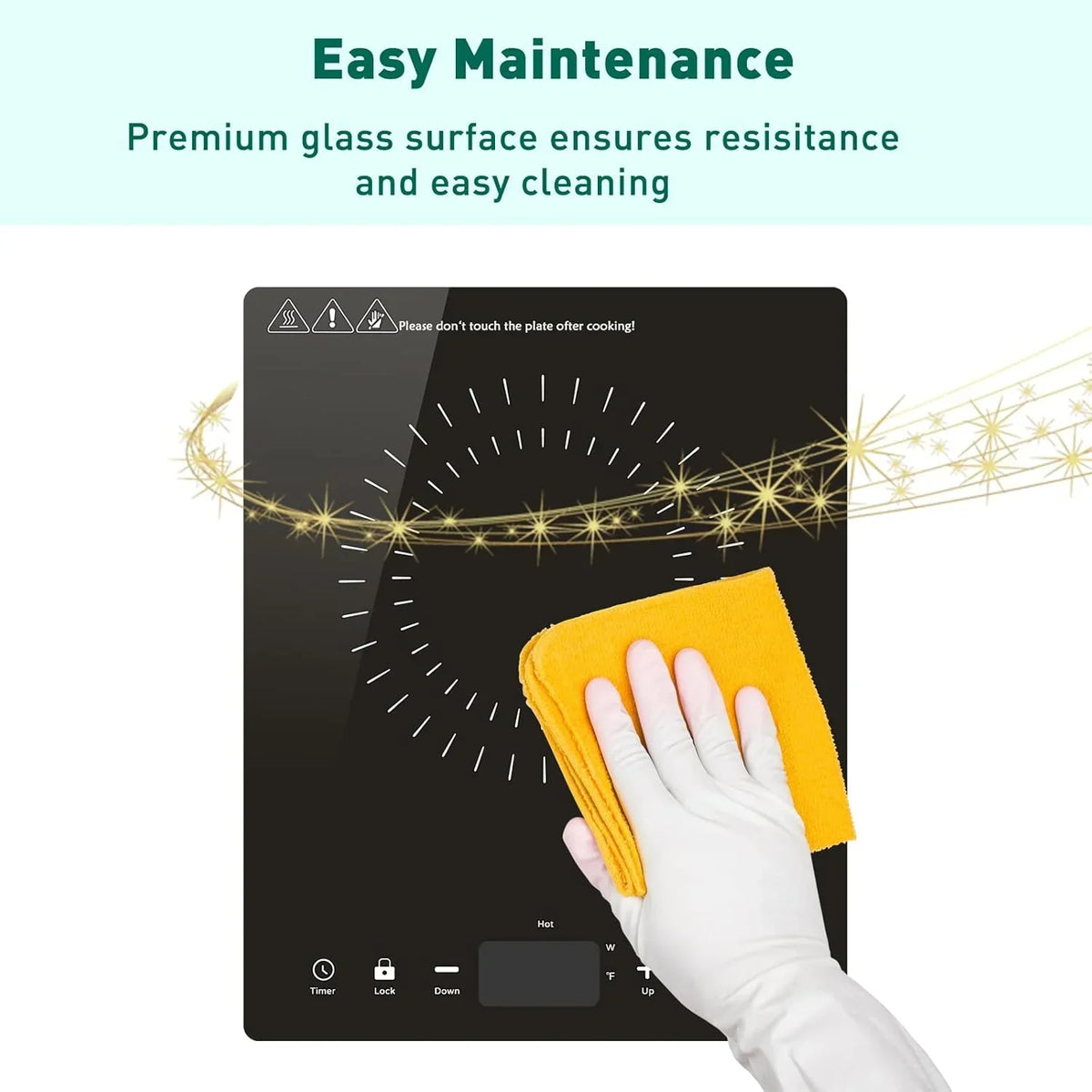 Portable Induction Cooktop 1800W Single Electric Burner - Black