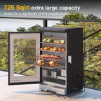 EAST OAK 30in Digital Electric Smoker, 725 Sq. In., Night Blue, Glass Door