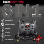 Schumacher 6-in-1 Portable Power Station And Jump Starter, 1200 Peak Amps, 150-PSI - SJ1332