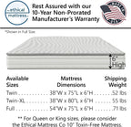 Ethical Mattress CO 6 in Kids Mattress With Organic Cotton, Wool, Latex And Pocketed Coils - Twin Size