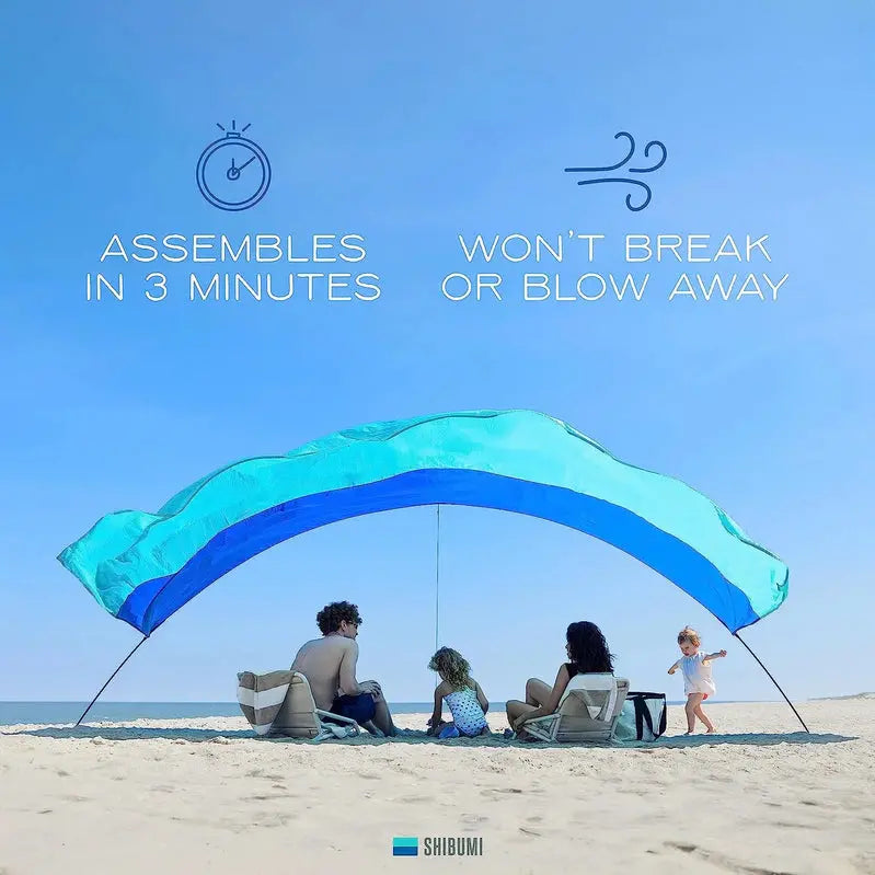 Beach Awning UV-Resistant Shade Solution, 4 lbs, Recycled Plastic