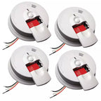 Hardwired Smoke Alarm With Ionization Sensor, 4-Pack, 120V AC, 9V Battery Backup - i4618