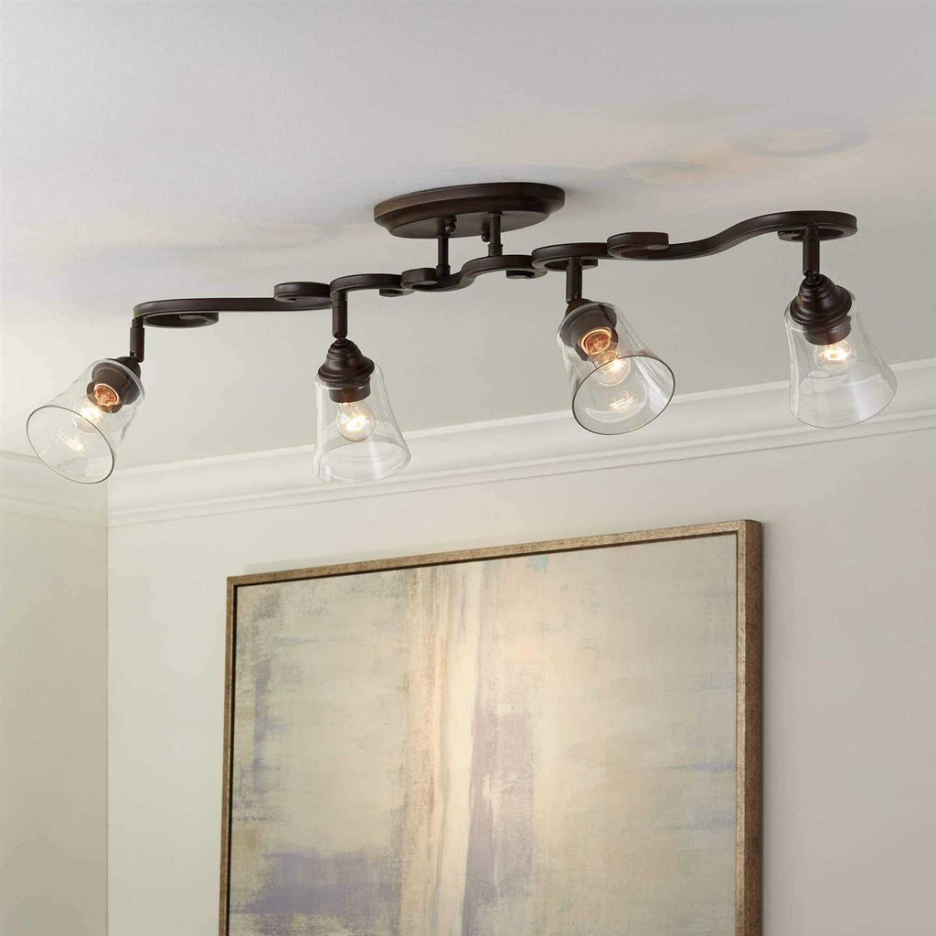 Pro Track Myrna 4-Head Ceiling Or Wall Track Light Fixture Kit, Bronze, 43 1/2 Inch Wide