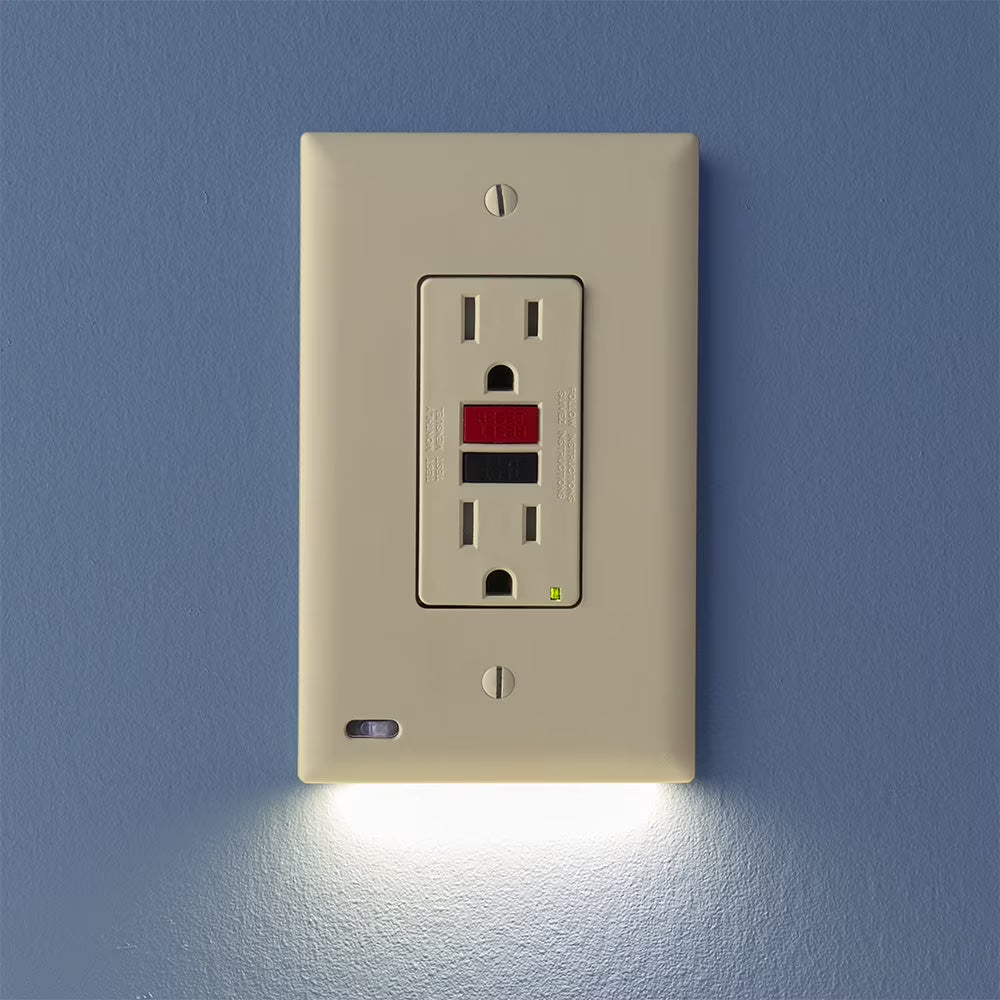 SnapPower GuideLight 2 Duplex LED Night Light Outlet Wall Plate, 6 Pack, White