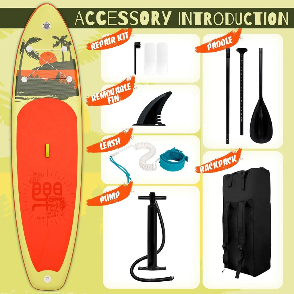 FunWater Inflatable Stand Up Paddle Board, 11 ft x 32 in x 6 in - SUP Paddle Accessories