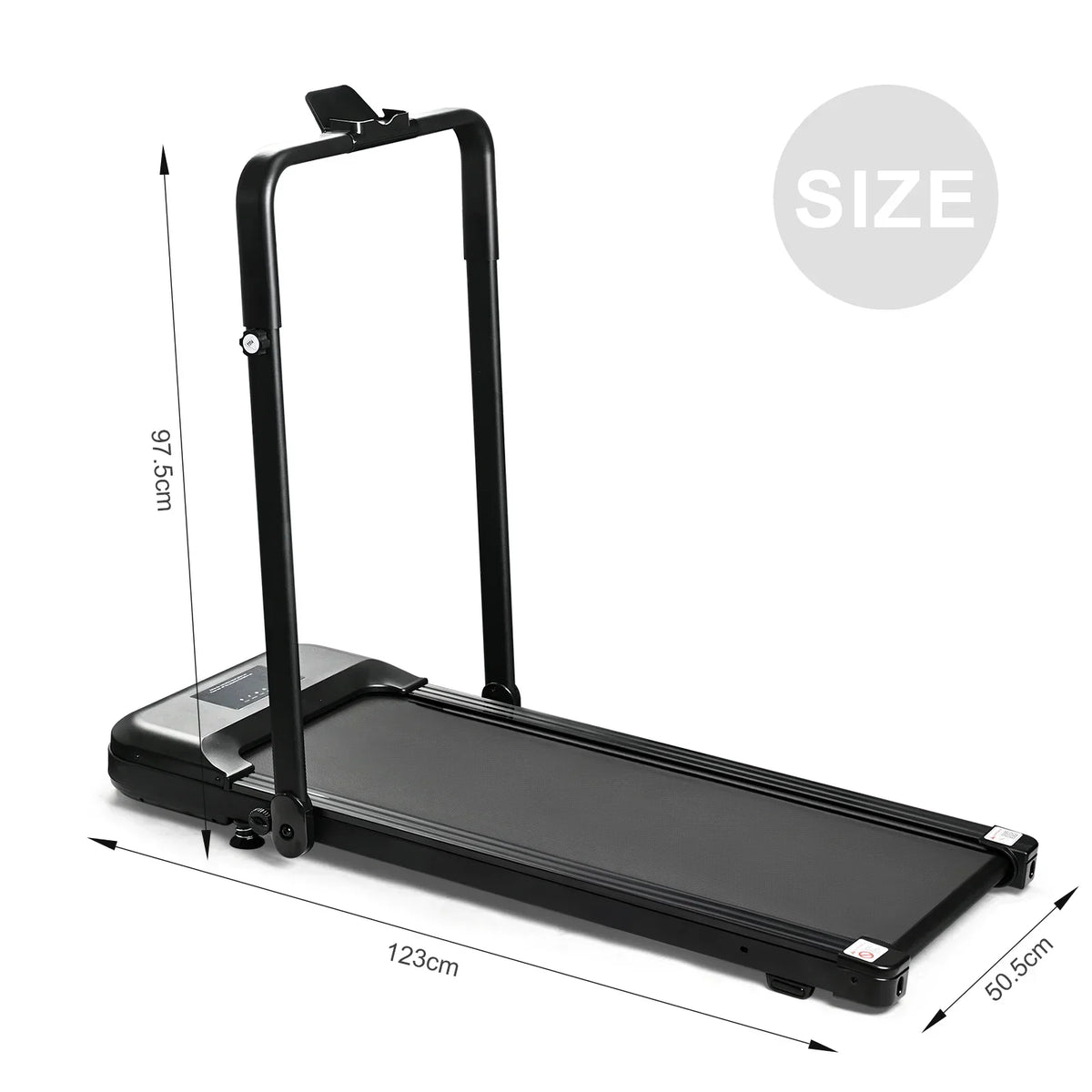 Foldable Under Desk Treadmill Walking Pad With Handle, 6.2 MPH, 2.5HP, 300 LBS Capacity