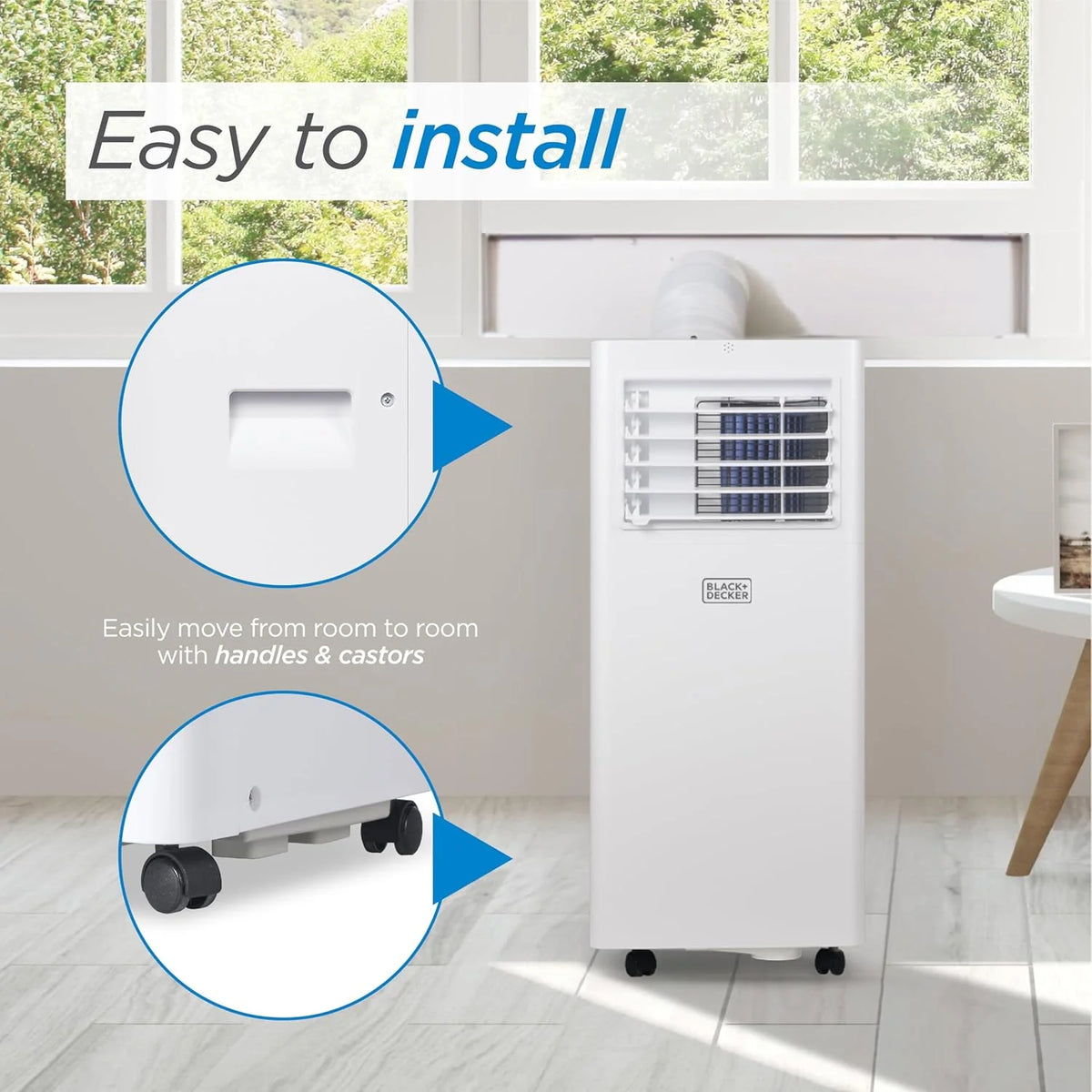 BLACK+DECKER Portable Air Conditioner 10,000 BTU for Rooms up to 450 Sq. Ft., White