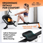 Pooboo Magnetic Rowing Machine, Foldable, 8-Level Resistance, 350lb Capacity