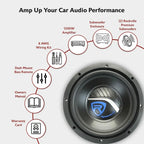Rockville Dual 12-Inch Car Subwoofer Enclosure Kit With Mono Amplifier - RV12.2B