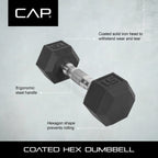 CAP Barbell Coated Hex Dumbbell, 60 lb, 2 Pack