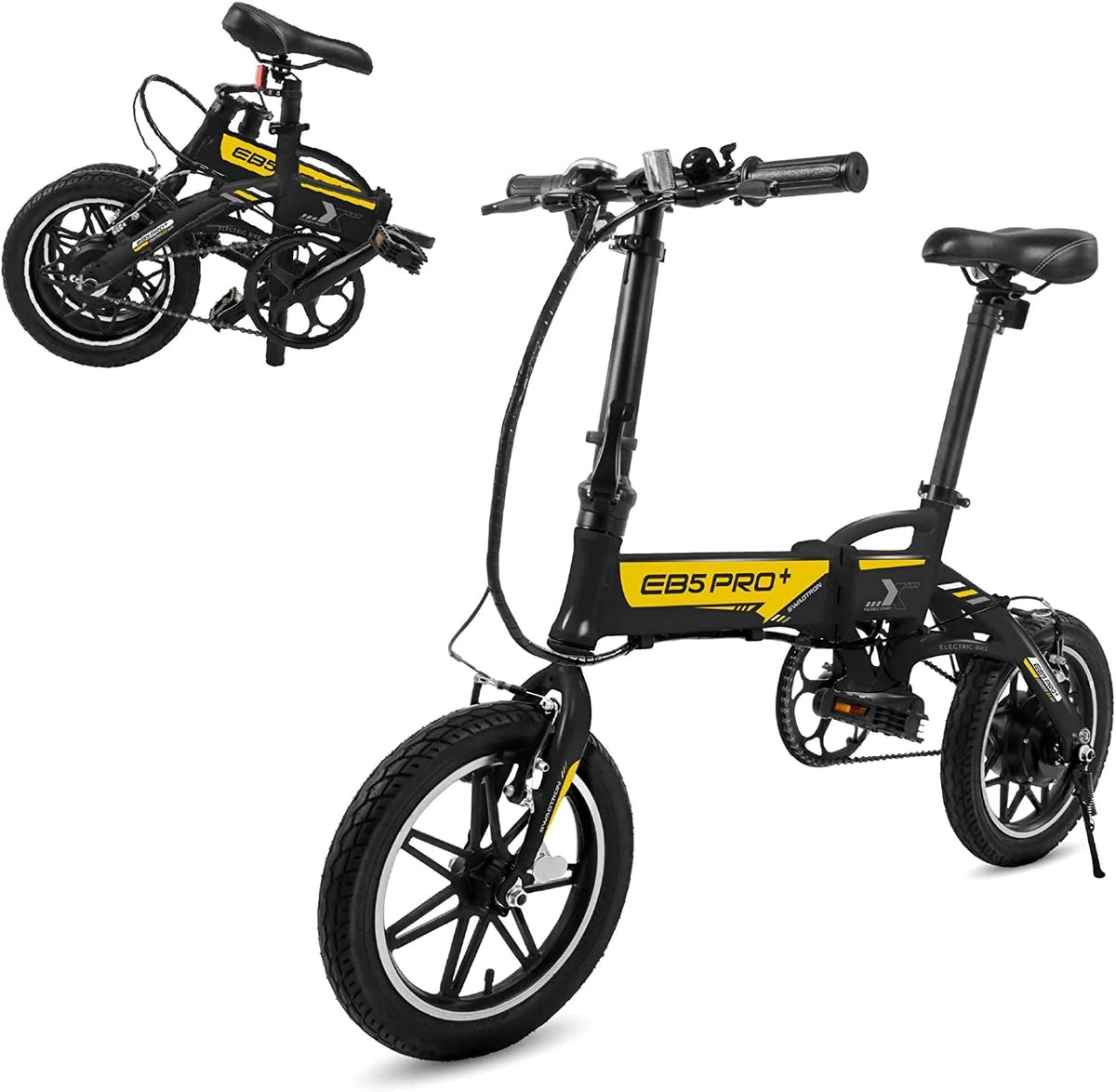 Swagtron Swagcycle EB5 Pro Plus Folding Electric Bike With Pedals, Lightweight Aluminum - Recertified