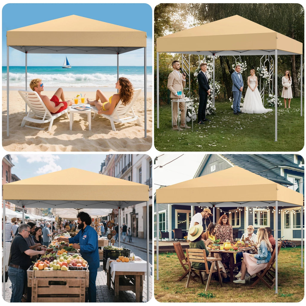 GVDV 10x10 ft Easy Pop Up Outdoor Canopy Tent - Blue
