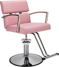 OmySalon Salon Chair With Hydraulic Pump, Pink, 360 Degree Swivel