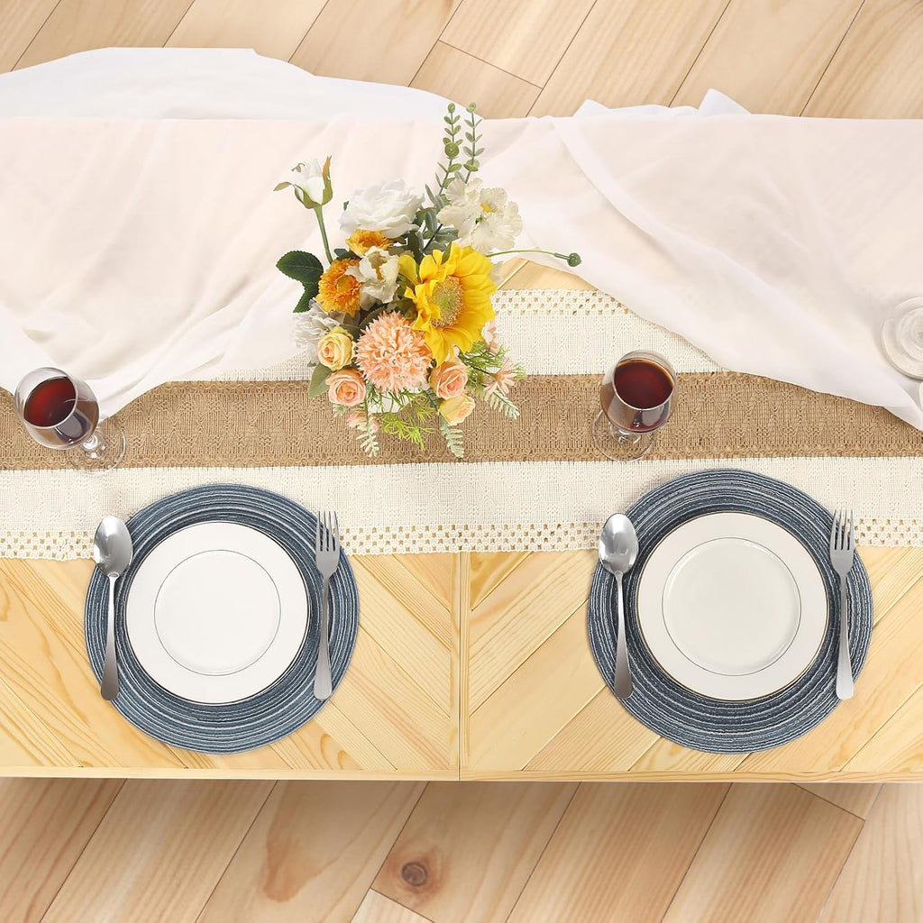 Folding Picnic Table With Table Runner, 60 in x 30 in, Wooden, Large Size For 6