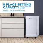 Danby 18 in Portable Dishwasher, 8 Place Settings - DDW1805EWP