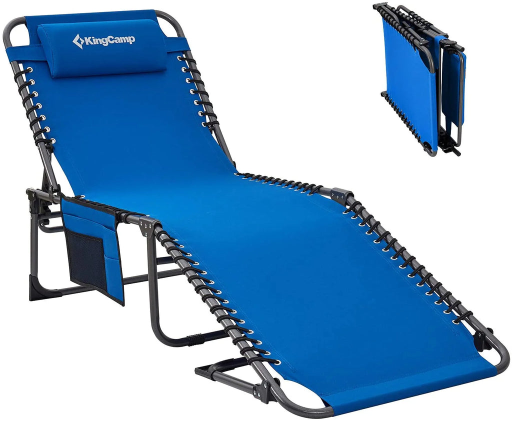 4-Fold Outdoor Folding Chaise Lounge Chair, 75 x 23.2 x 13.3 Inches, 264 Lbs