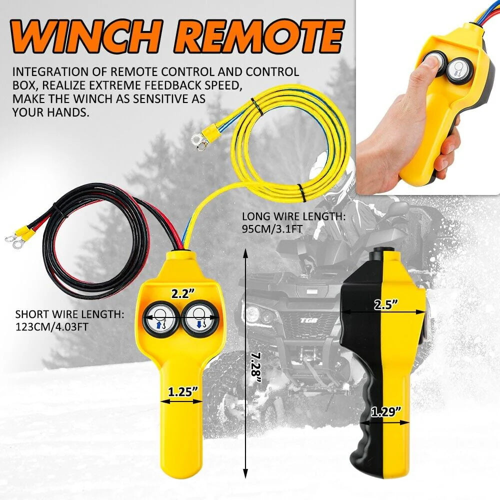 X-BULL 12V Electric Winch, 2500LBS/1134KGS Steel Cable, Wireless