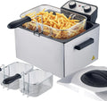 Electric Deep Fryer With Basket, 5.3 Quart, Stainless Steel