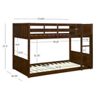 Delphia Twin Over Twin Low Profile Bunk Bed - 77.33 L x 42.25 D x 51.5 H