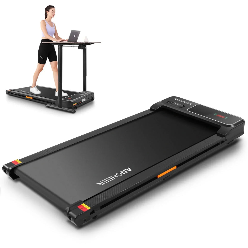 ANCHEER Under Desk Walking Pad Treadmill, 0.6-3.8 MPH, 240 lbs Capacity, 2.5 HP