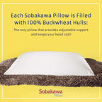 Sobakawa Traditional Buckwheat Hull Pillow, Organic Cotton, 19 x 29 x 3.5 in