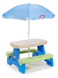 Little Tikes Easy Store Kids Picnic Table With Umbrella, 42.00 in L x 38.00 in W x 19.75 in H, Ages 2+