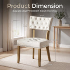 UVV Velvet Upholstered Wooden Dining Chairs, Set Of 4, Beige