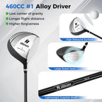 Costway Men's Complete Golf Club Set 10 Pieces With 460cc Alloy Driver