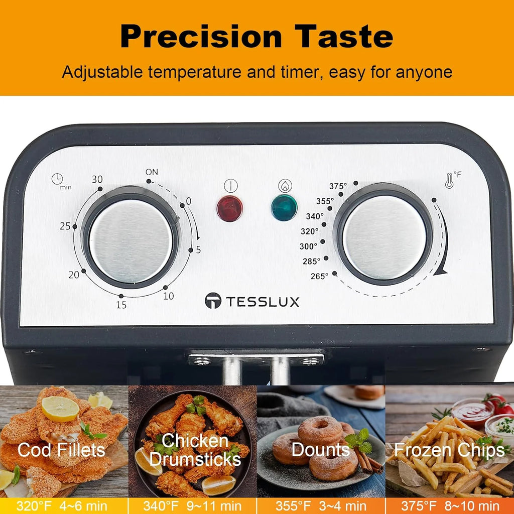Electric Deep Fryer With Basket, 5.3 Quart, Stainless Steel