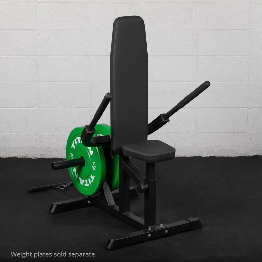 Titan Fitness Plate-Loaded Seated Dip Machine, 200 LB, Adjustable 16.75in To 22in Seat Height