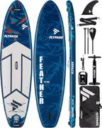 Flypark Inflatable Paddleboard, 11-inch x 34-inch, 420 Pounds Capacity, 15 D-Rings