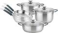BRA COOKWARE 9-Piece Stainless Steel Cookware Set With Silicone-Coated Handles - Master